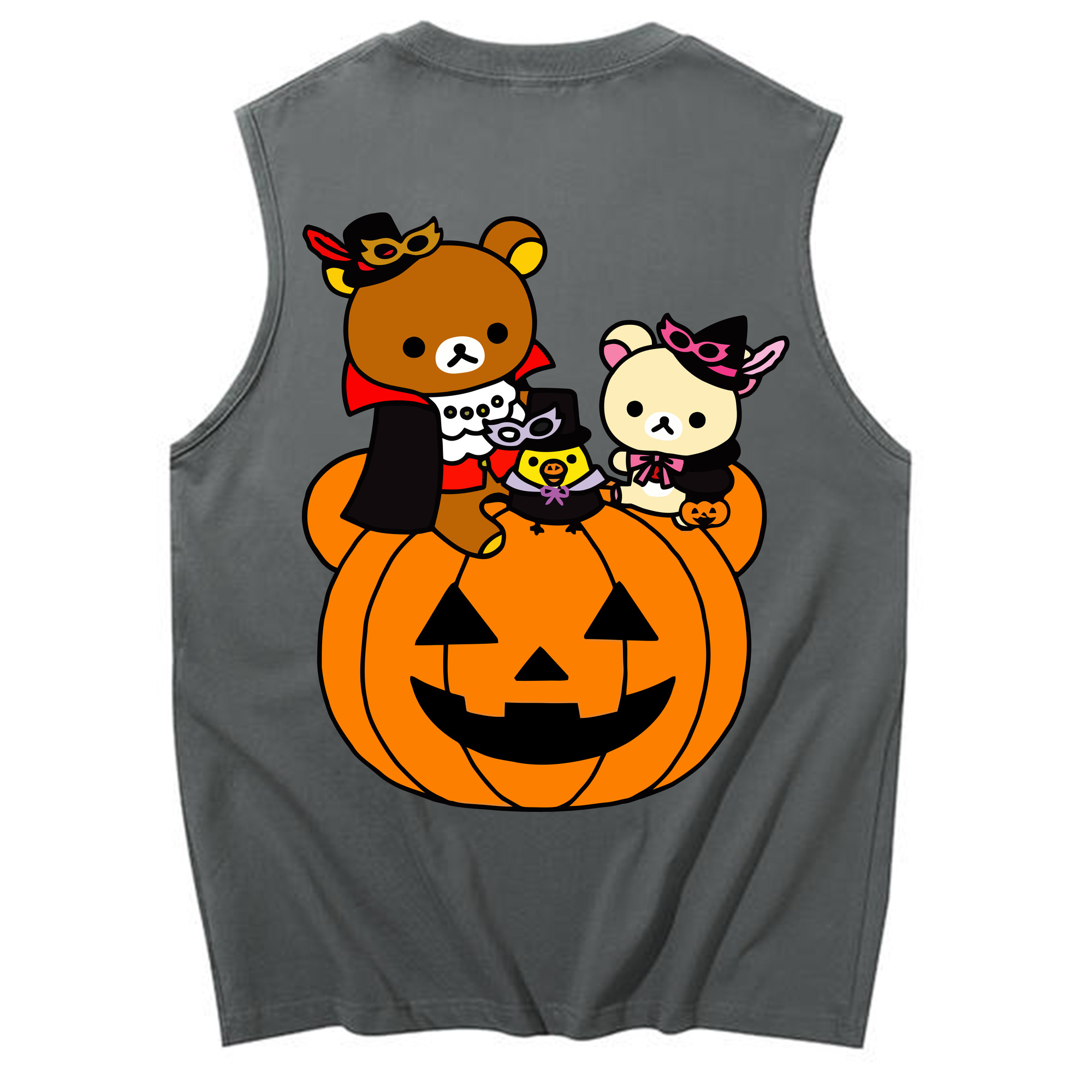 （画像用） リラックマ リラックマ キイロイトリ Rilakkuma Korilakkuma Kiiroitori コットン100％タンクトップ（背面プリント）